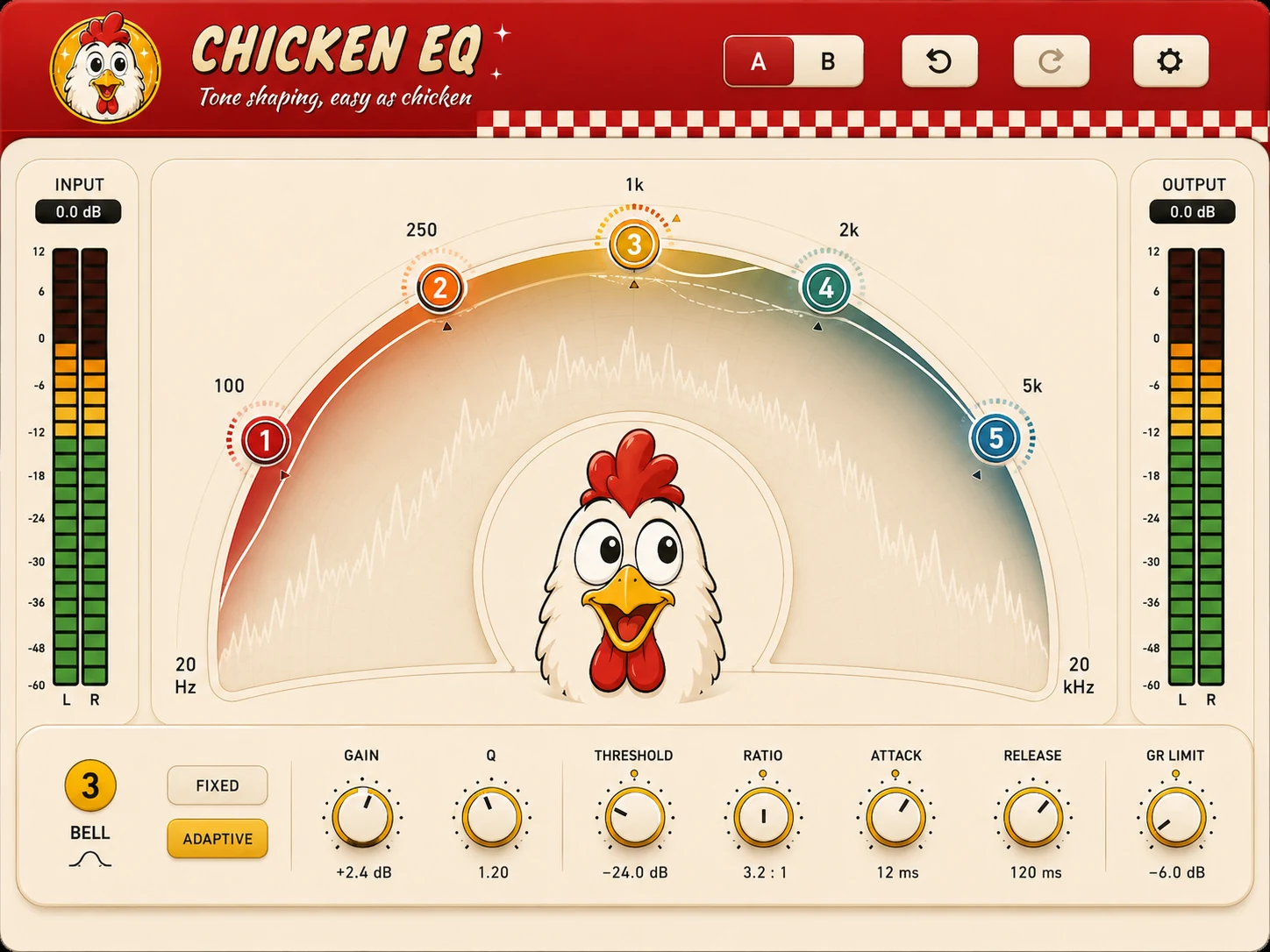 Chicken EQ radial dynamic equaliser interface at retina resolution