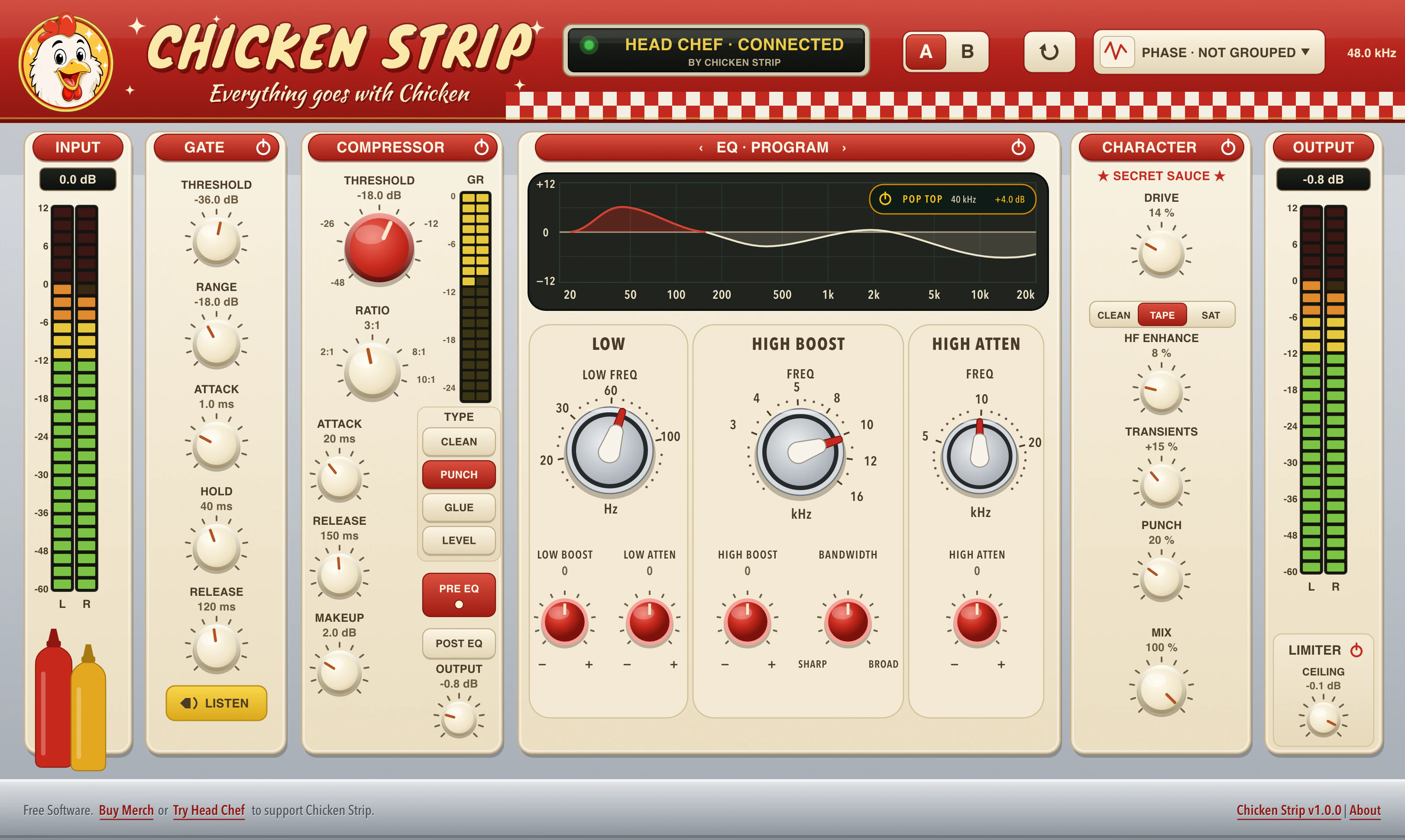 Chicken Strip channel strip interface